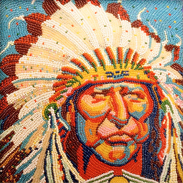 Chief Rainbow Tree by Peter Rocha. Jelly Bean Mosaic Art. Creative Design Ideas